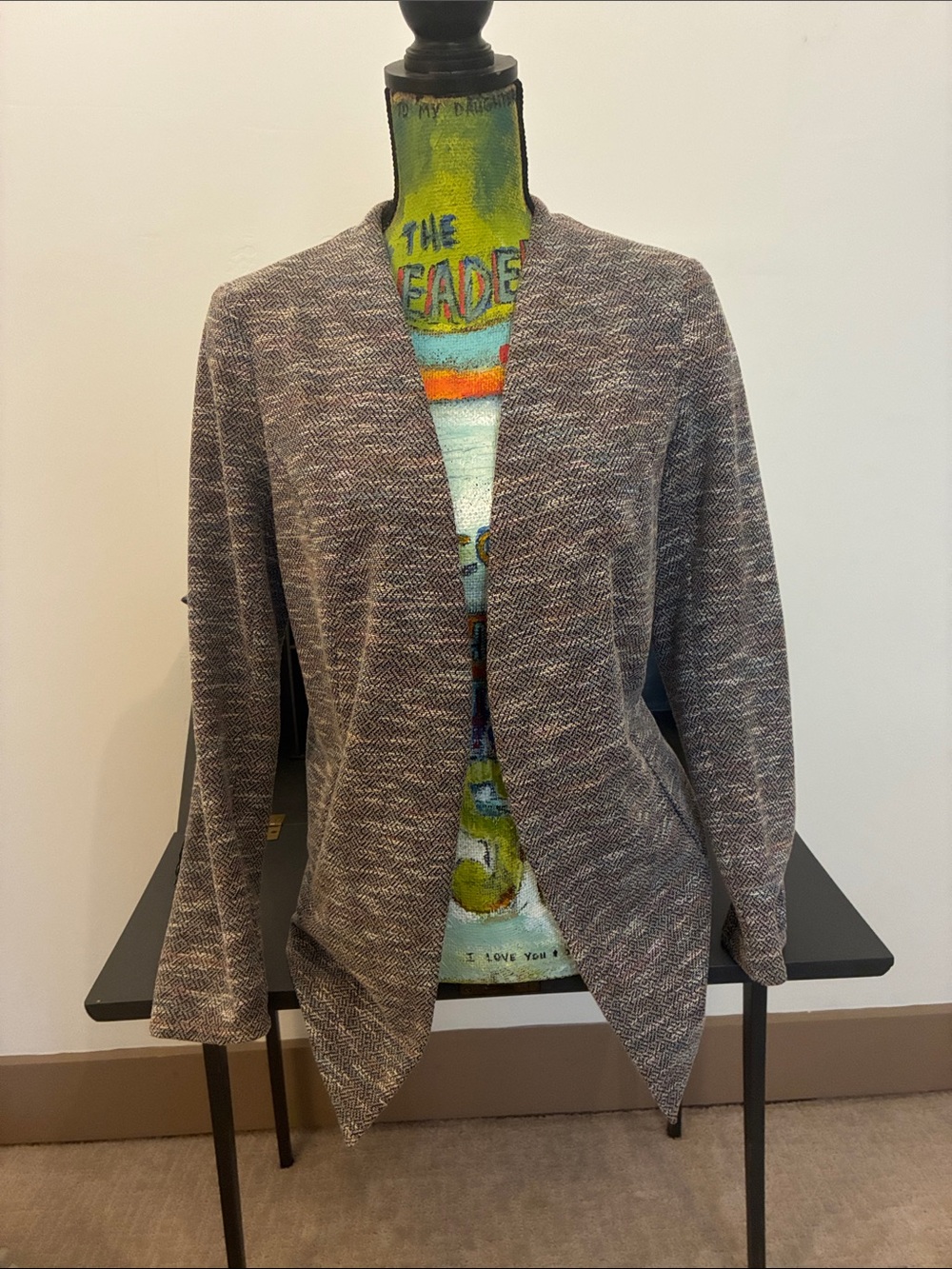 BCBGeneration Heathered Gray Open-Front Cardigan